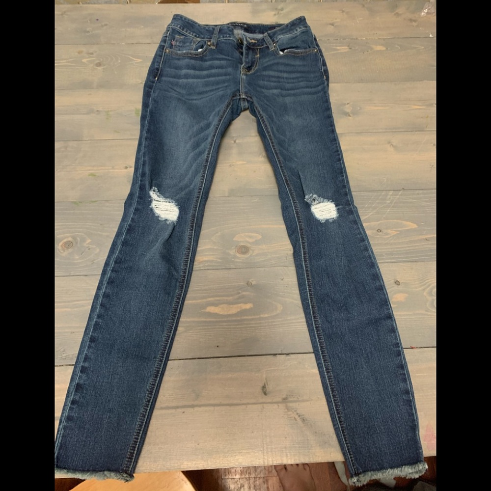 Vigoss Jagger Skinny Distressed Jeans Size 24 Mid-Rise Stretch